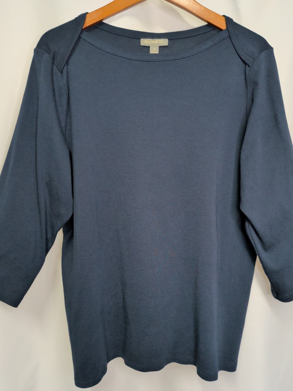 Style & Co. Navy 3/4 sleeve shirt